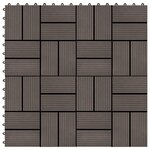 vidaXL Carreau de terrasse 11 Pièces WPC 30 x 30 cm 1 m² Marron foncé