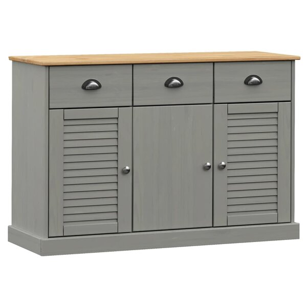 vidaXL Buffet avec tiroirs VIGO 113x40x75 cm gris bois massif de pin
