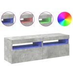 vidaXL Meubles TV avec lumières LED 2 Pièces gris béton 60x35x40 cm