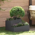 vidaXL Cache-pot de jardin Noir 60 x 60 x 50 cm Acier