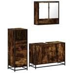 vidaXL Ensemble de meubles de salle de bain 3 Pièces Chêne fumé