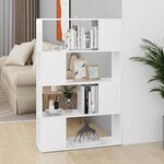 vidaXL Bibliothèque/Séparateur de pièce Blanc Bois d'ingénierie