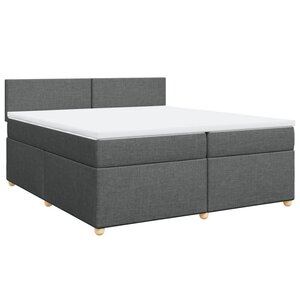 vidaXL Sommier à lattes de lit avec matelas Gris foncé 200x200cm Tissu