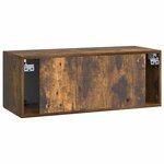 vidaXL Meuble TV mural Chêne fumé 78 5 x 31 x 30 cm Bois d'ingénierie