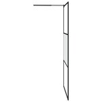 vidaXL Paroi de douche avec étagère Noir 115x195cm Verre ESG&Aluminium
