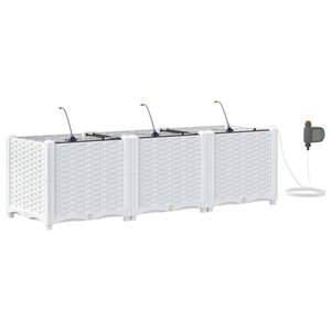 vidaXL Pots de jardin Blanc 120 x 40 x 37.5 cm Acier