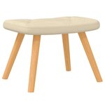 vidaXL Chaise à bascule avec repose-pied Crème Tissu