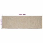 vidaXL Tapis de surface Rectangulaire Naturel et Blanc 60 x 250 cm