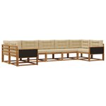 vidaXL Ensemble de canapés d'extérieur 7 pc Naturel et Beige