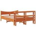 vidaXL Cadre de lit avec tête de lit cire marron 120x190cm bois de pin
