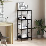 Bibliothèque vidaXL Noir Chêne 50x33x117 5 cm Bois d'ingénierie et Acier
