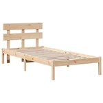 vidaXL Cadre de lit Marron 90 x 200 cm Bois de pin massif