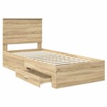 vidaXL Cadre de lit Chêne Sonoma 90 x 190 cm Bois d'ingénierie