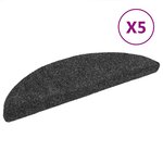 vidaXL Tapis autoadhésifs de marches 5 Pièces Gris foncé 56x17x3 cm