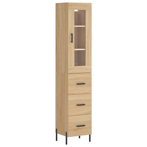 vidaXL Buffet haut Chêne sonoma 34 5x34x180 cm Bois d'ingénierie