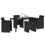 vidaXL Ensemble de salle à manger pour jardin 5 Pièces Noir Poly rotin