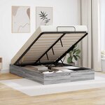 vidaXL Cadre de lit ottoman Gris Sonoma 193 x 120 x 25 cm