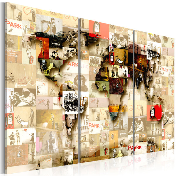 Tableau - graffiti world l x h en cm 120x80