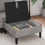 vidaXL Pouf avec Rangement Gris clair Velours