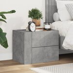 vidaXL Table de chevet murale gris béton 45x30x35 cm