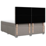 vidaXL Sommier à lattes de lit avec matelas Taupe 200x200 cm Tissu