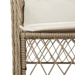 vidaXL Chaises de jardin avec coussins lot de 2 beige résine tressée