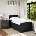 vidaXL Sommier à lattes de lit avec matelas noir simple velours