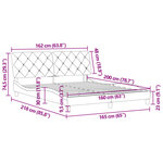 vidaXL Cadre de lit sans matelas gris clair 160x200 cm velours
