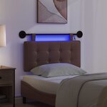 vidaXL Tête de lit suspendue Avec lumière LED Marron Simili cuir
