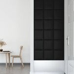 vidaXL Panneaux muraux 12 Pièces Noir 30x30 cm Similicuir 1 08 m²