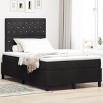 Lit à ressorts vidaXL avec matelas Noir 120x200 cm Velours