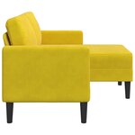 vidaXL Canapé 2 places avec méridienne en L jaune 125 cm velours