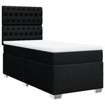 vidaXL Sommier à lattes de lit avec matelas Noir 90x200 cm Tissu