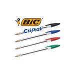 Stylo bille CRISTAL Rechargeable Pointe Moyenne Vert x 50 BIC
