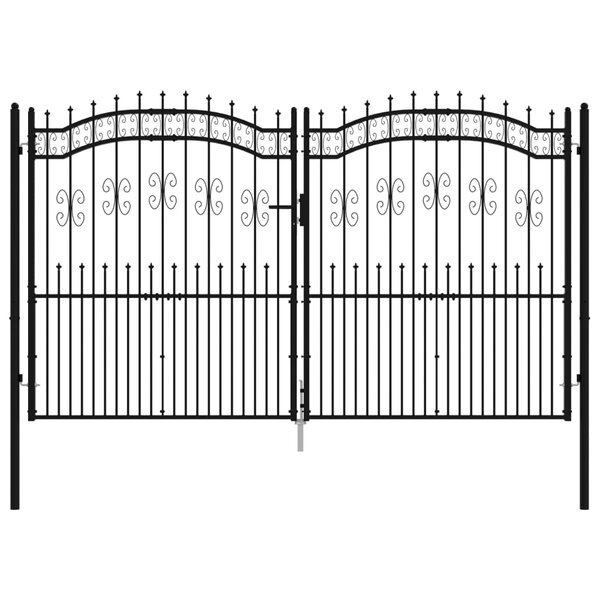 vidaXL Portail et sommet de lance Noir 305x223 cm Acier enduit poudre