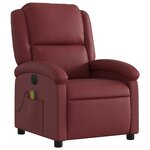 vidaXL Fauteuil de massage inclinable électrique rouge bordeaux