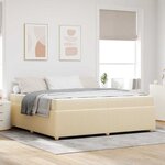 vidaXL Cadre de lit avec matelas avec matelas Crème 200 x 200 cm tissu