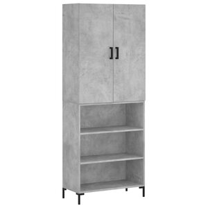 vidaXL Buffet haut Gris béton 69 5x34x180 cm Bois d'ingénierie