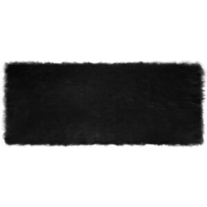 vidaXL Tapis en fausse Tafalla Noir 80 x 200 cm Polyester