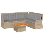vidaXL Salon de jardin avec coussins 5 Pièces beige résine tressée