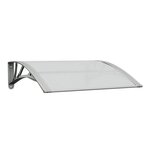 vidaXL Auvent de porte Gris et transparent 80x75 cm Polycarbonate