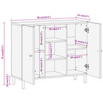 vidaXL Armoire latérale 90x33x75 cm bois massif d'acacia