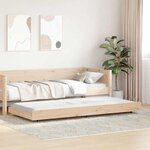 vidaXL Cadre de lit Marron 100 x 200 cm Bois de pin massif