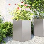 vidaXL Jardinières 2 Pièces hexagone 46x40x45 cm acier inoxydable