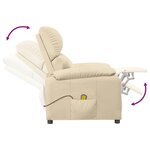 vidaXL Fauteuil de massage Crème Tissu
