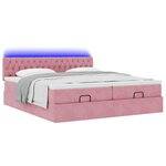 vidaXL Cadre de lit ottoman avec matelas rose 160x200 cm velours