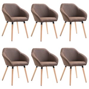 vidaXL Chaises à manger lot de 6 marron tissu