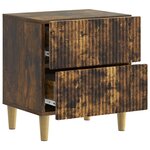 vidaXL Cabinet de chevet avec tiroir Chêne fumé 62 x 34 5 x 47 5 cm
