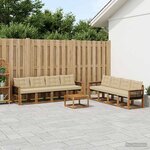 vidaXL Ensemble de canapés d'extérieur 9 pc Naturel et Beige