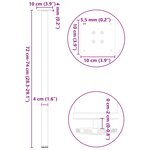 vidaXL Pieds de table console 4 pièces Blanc 72-74 cm Acier